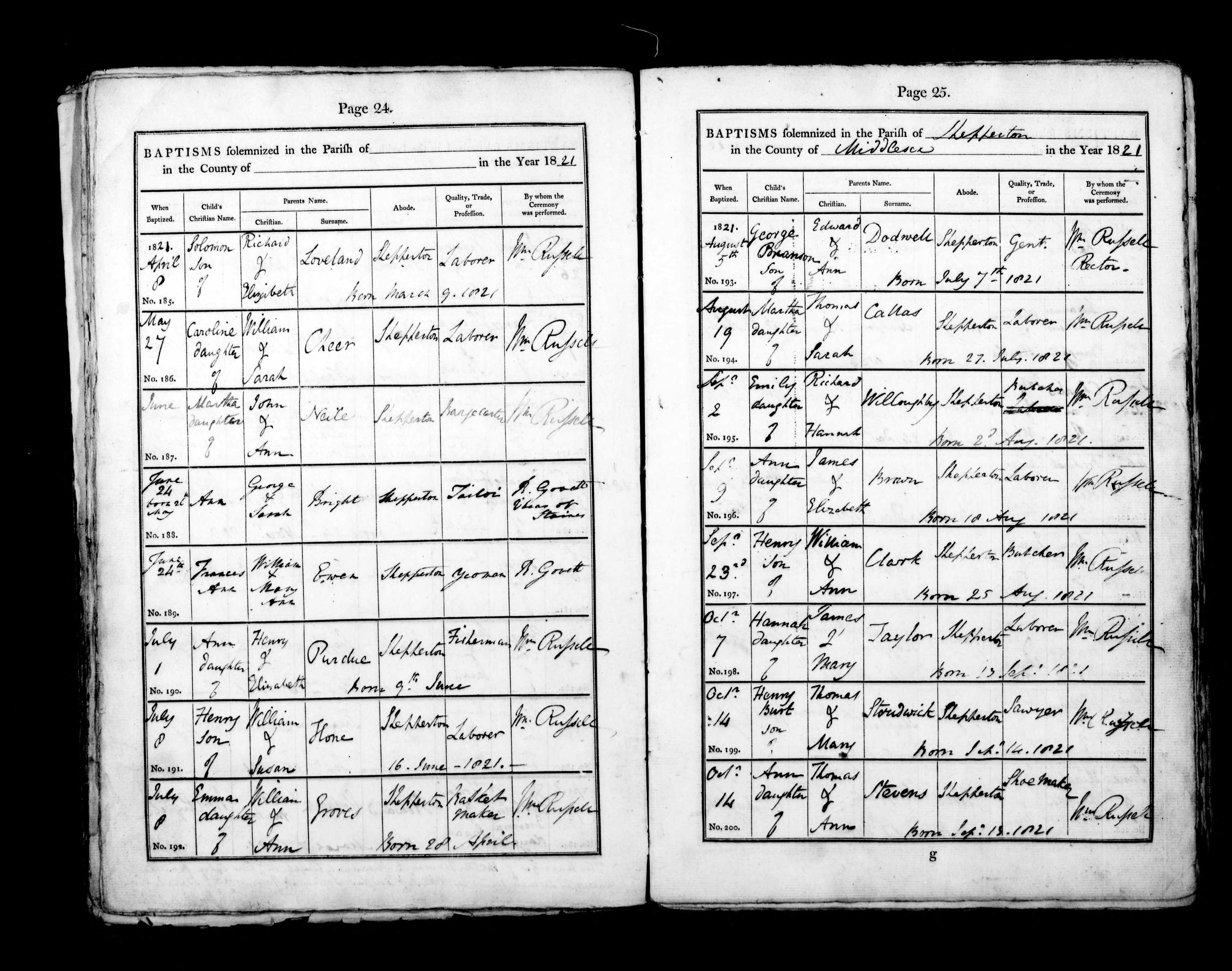 London, England, Church of England Births and Baptisms, 1813-1906