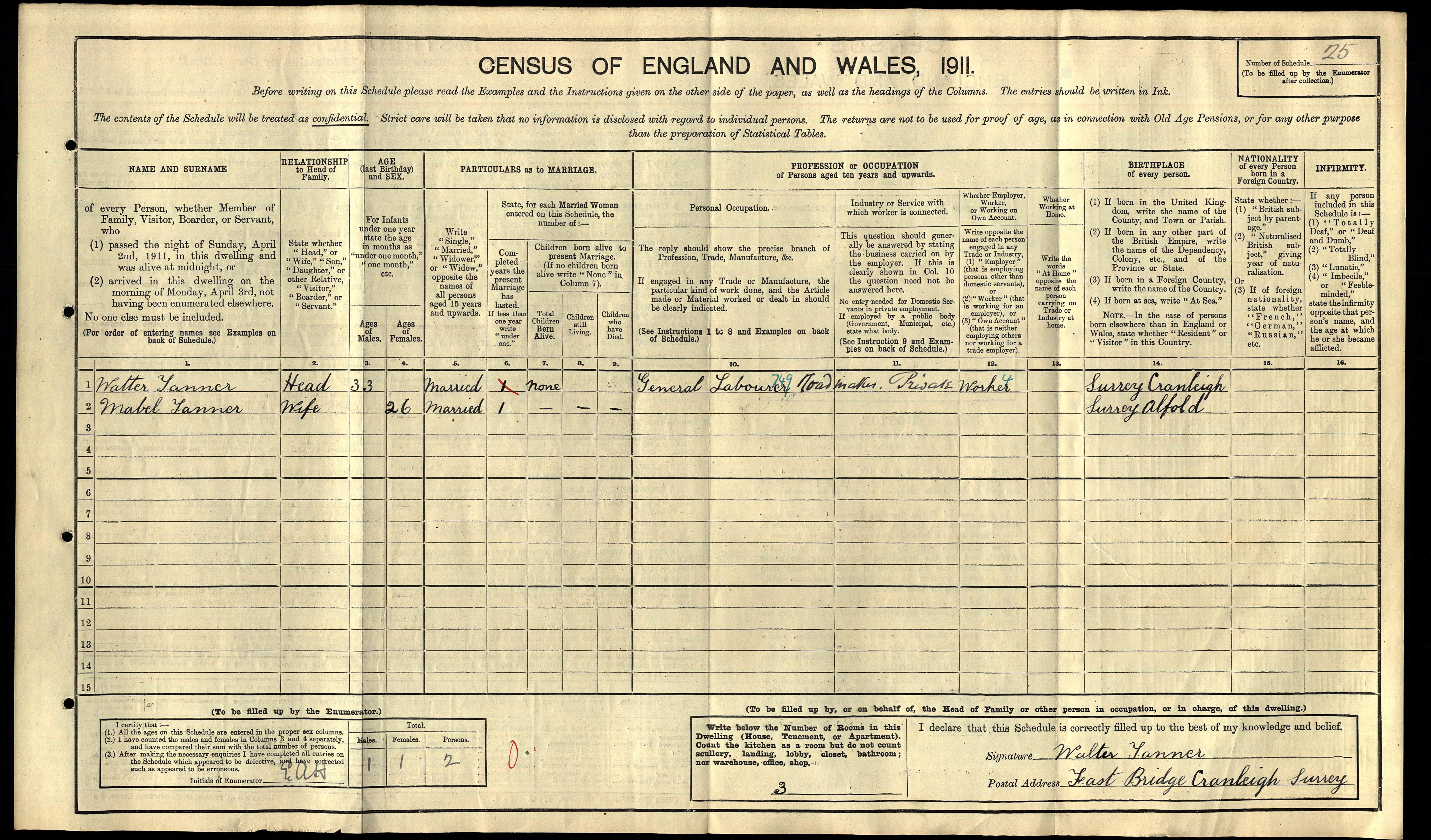 1911 England Census